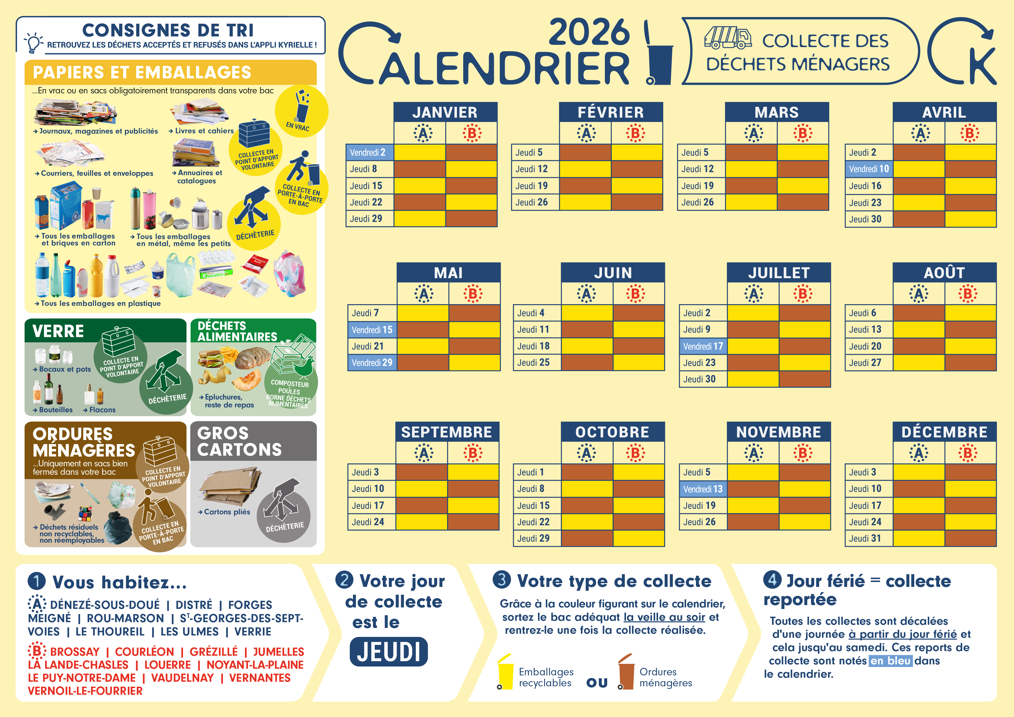 Calendrier Collecte déchets 2026 P4