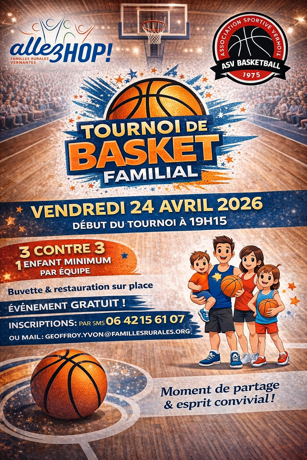 Tournoi de Basket Famille 24 Avril 2026