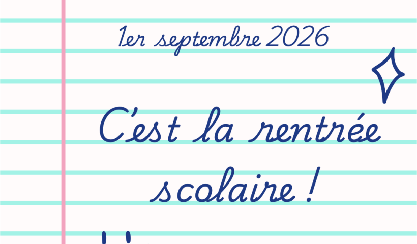 BONNE RENTRÉE À TOUS LES ÉLÈVES DE VERNANTES !