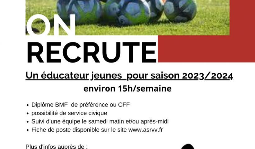 ASRVV recrute pour l'année 2023/2024